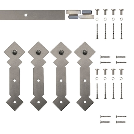 Quiet Glide Soft Close 60" Satin Nickel Diamond Mini Double Barn Door Hardware NT.1310.05.SN-60-2-SC